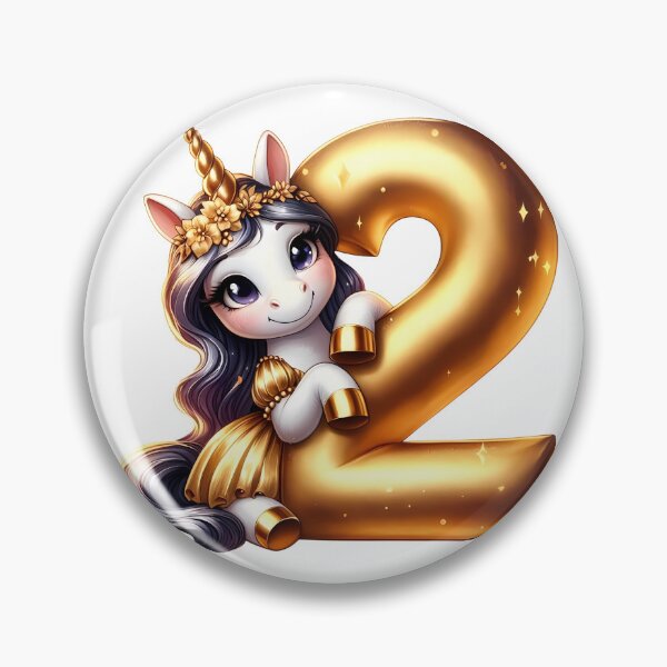 Artikelvorschau, Einhorn zum zweiten Geburtstag, Nummer zwei entworfen und verkauft von AnetArtStore.