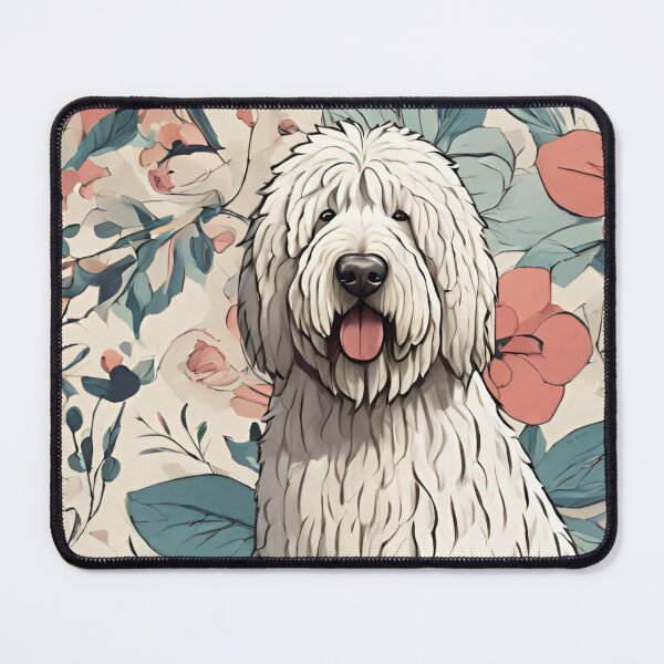 Item preview, Komondor dog in flowers all pattern designed and sold by GoodyPaws.