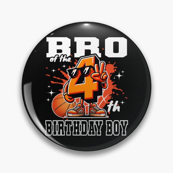 Item preview, Bro Of The Birthday Boy 4th Basketball designed and sold by Jungle Hub.
