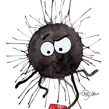 Artwork thumbnail, Black Puffball with RPG dice by CaryadArtwork