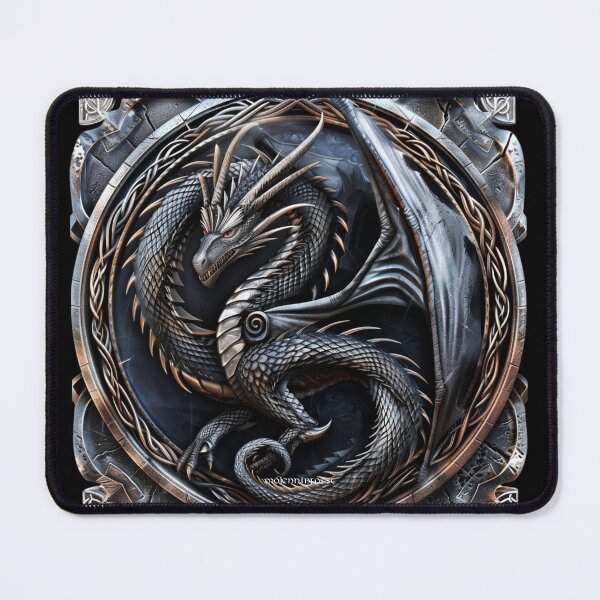 Item preview, Stunning dragon fantasy style, stone engraving designed and sold by MojennEditions.