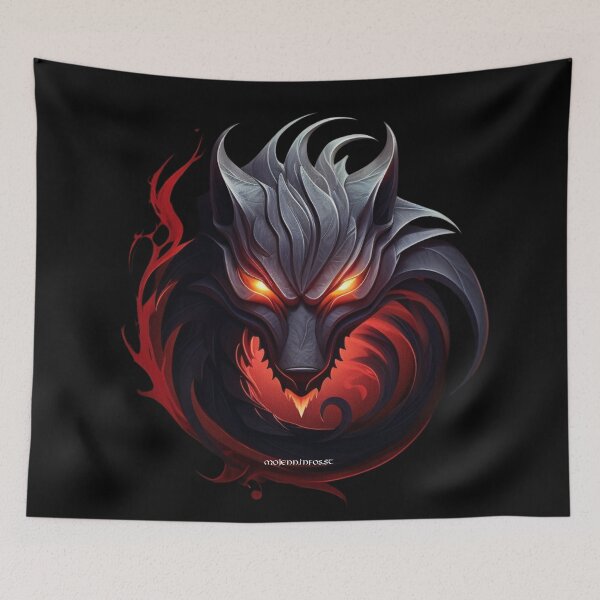 Item preview, Stunning burning wolf fantasy style designed and sold by MojennEditions.