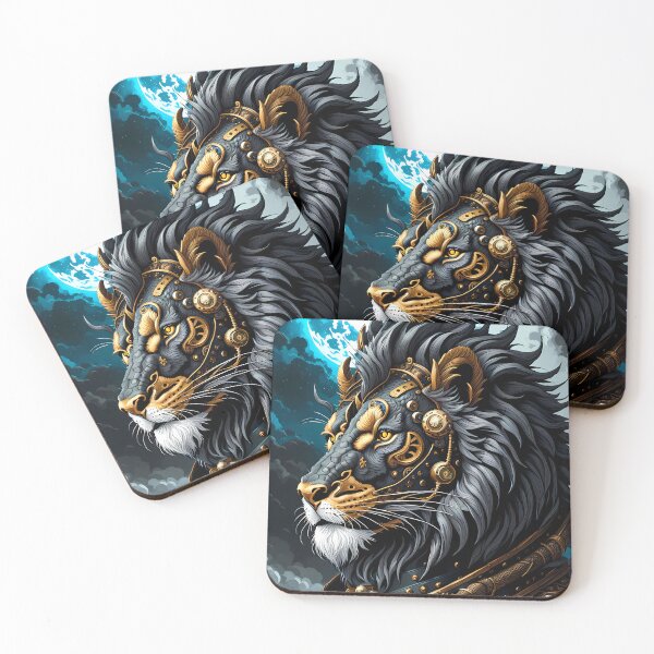 Item preview, Steampunk Black Lion Portrait, Ai Generated Art  designed and sold by ACC .