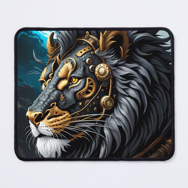 Item preview, Steampunk Black Lion Portrait, Ai Generated Art  designed and sold by ACC .