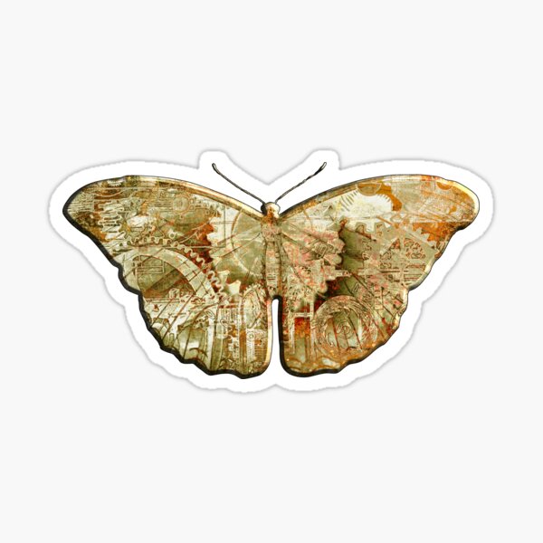 Steampunk Butterfly - Rusty Sticker