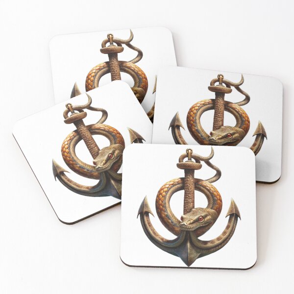 Item preview, Anchor with a snake wrapped around it designed and sold by catcraftss.