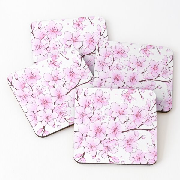 Item preview, Pink Cherry blossoms watercolour designed and sold by Flowersonstuff.