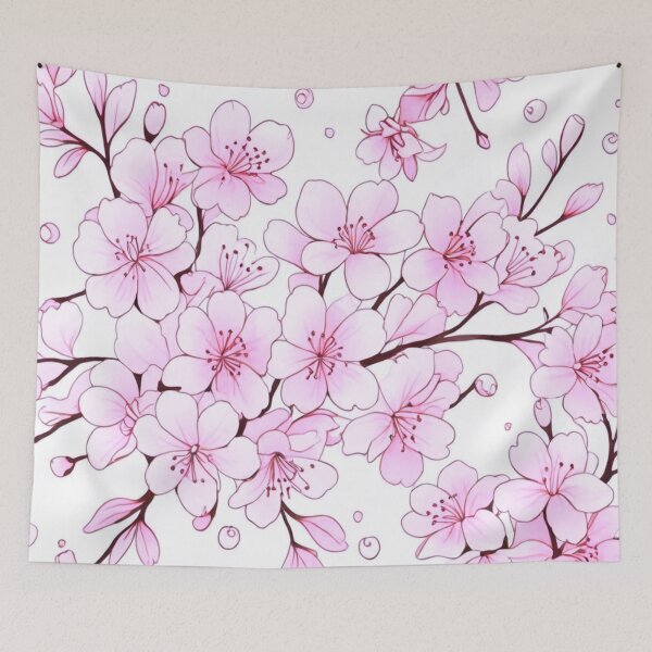 Item preview, Pink Cherry blossoms watercolour designed and sold by Flowersonstuff.