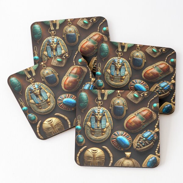 Item preview, Pharaonic gold necklace and precious stones in an artistic painting designed and sold by Egyptian  Princess EG.