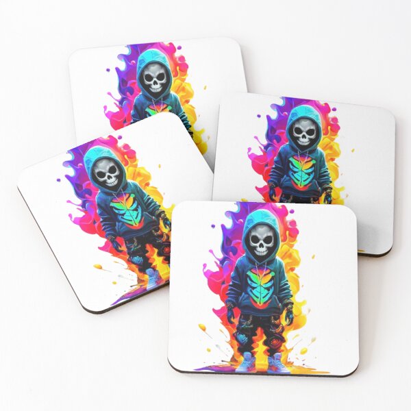 Item preview, Skull boy in exploding colors designed and sold by catcraftss.