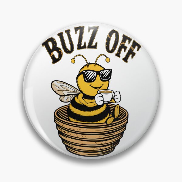 Item preview, Bee In Sunglasses Drinking Coffee Funny Buzz Off For Earth Day designed and sold by ColorFlick.