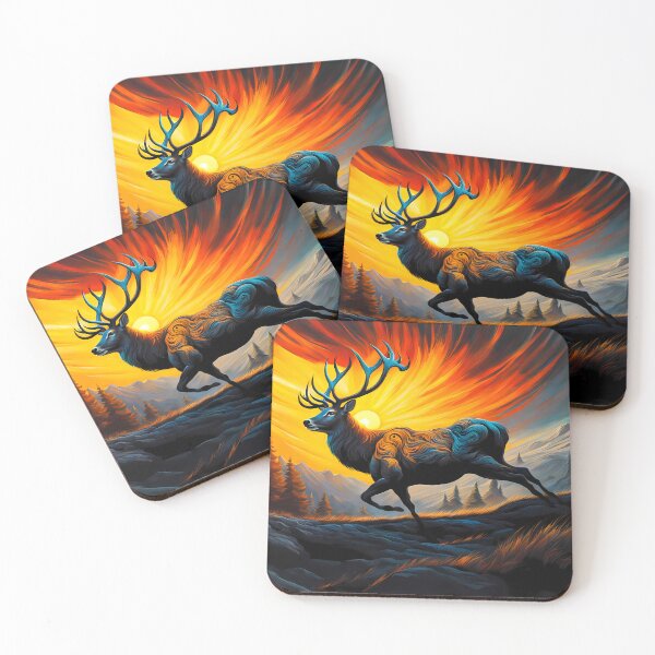 Item preview, Deer Against Swirling Sun, Ai Generated Art  designed and sold by ACC .