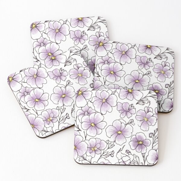 Item preview, Minimalist flowers watercolour designed and sold by Flowersonstuff.