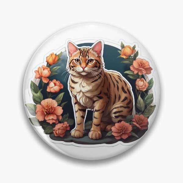 Item preview, Playful Bengal Cat Sticker: A Feline Delight designed and sold by Fluffy Art Design.