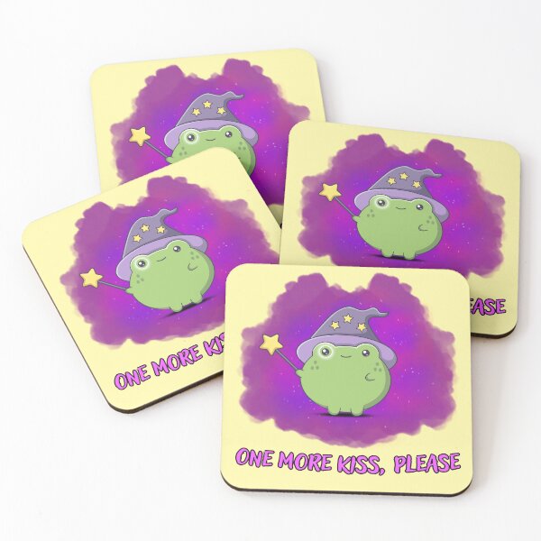Item preview, Wizard frog wants more Kiss - Cute Kawaii Frog  designed and sold by ButtonBonanza.