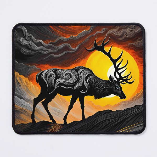 Item preview, Deer Against a Swirling Sun, Ai Generated Art designed and sold by ACC .