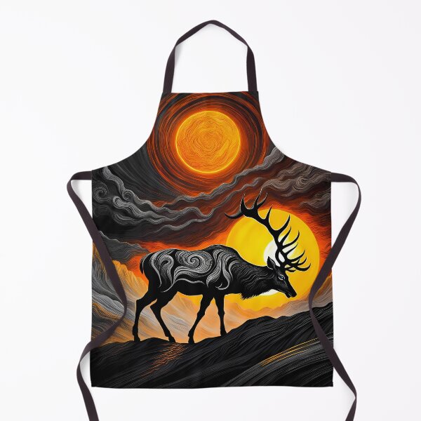 Item preview, Deer Against a Swirling Sun, Ai Generated Art  designed and sold by ACC .