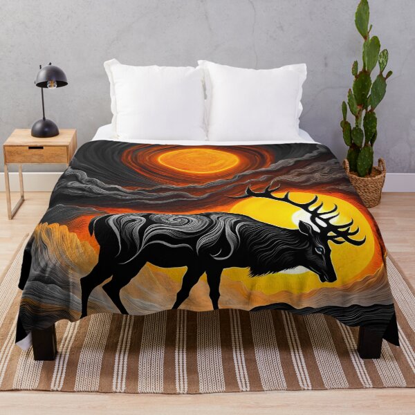 Item preview, Deer Against a Swirling Sun, Ai Generated Art  designed and sold by ACC .