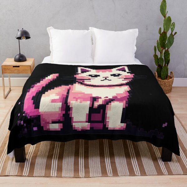 Item preview, Grumpy Pixel Cat, Retro Kawaii, Cartoon Kitty designed and sold by Burn-Ego.