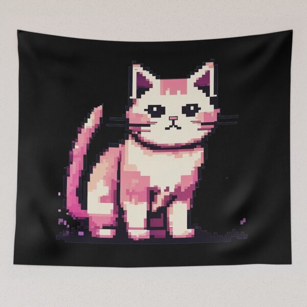 Item preview, Grumpy Pixel Cat, Retro Kawaii, Cartoon Kitty designed and sold by Burn-Ego.