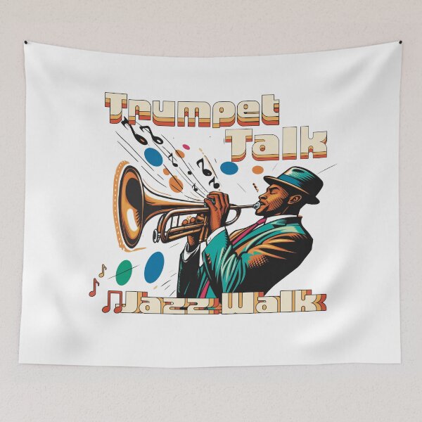 Item preview, Trumpet Talk, Jazz Walk Musician in 60s Swinging Vibe designed and sold by lozsart.