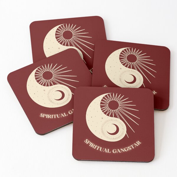 Item preview, Sun and Moon Ying Yang with Spiritual Gangster Typography designed and sold by REALKIRAN.
