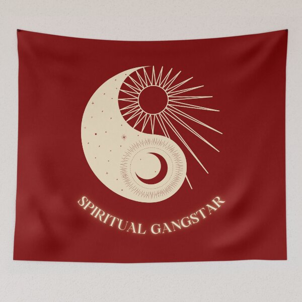 Item preview, Sun and Moon Ying Yang with Spiritual Gangster Typography designed and sold by REALKIRAN.