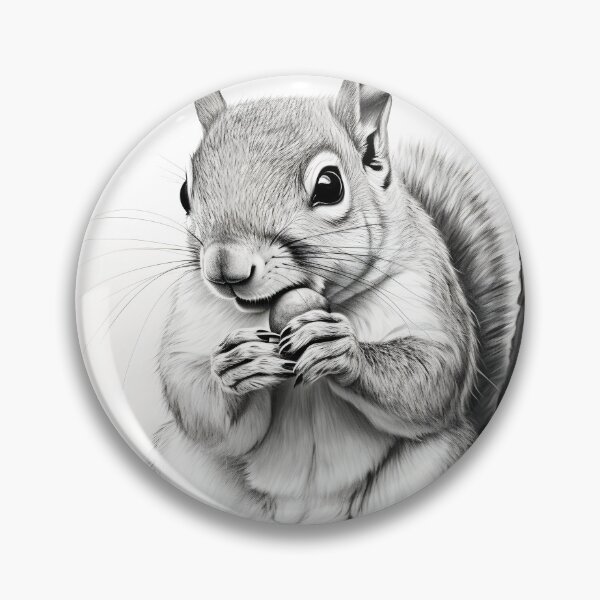 Item preview, Black and white Squirrel pencil drawing designed and sold by Pencil-Art.
