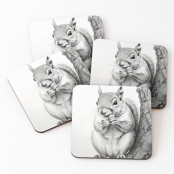 Item preview, Black and white Squirrel pencil drawing designed and sold by Pencil-Art.