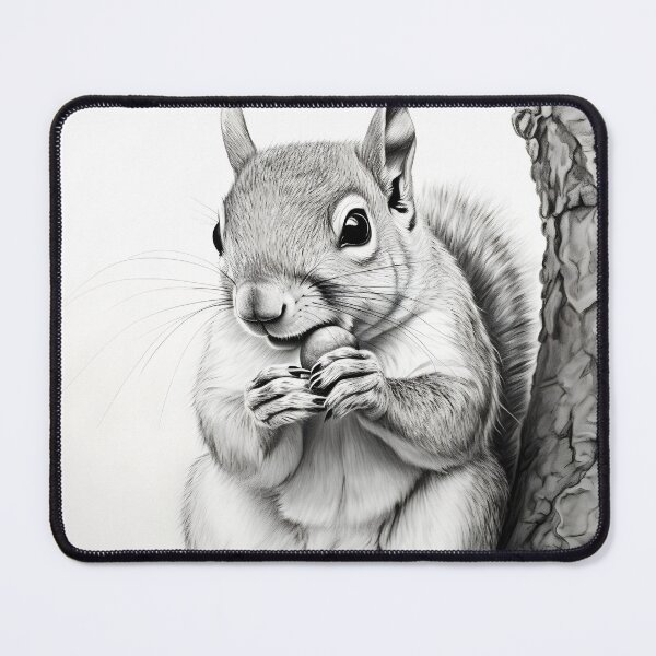 Item preview, Black and white Squirrel pencil drawing designed and sold by Pencil-Art.