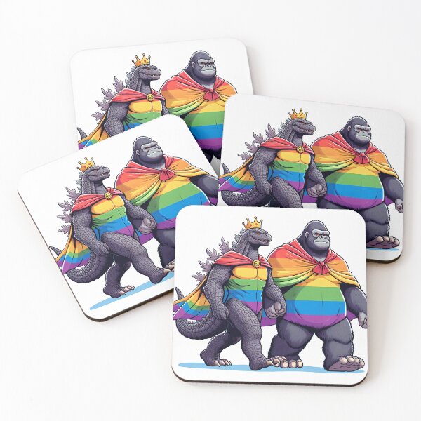 Item preview, Pride - LGBTQ Godzilla King Kong - Gay rights designed and sold by BobaTeeStore.