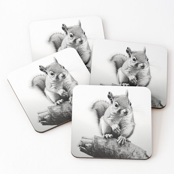 Item preview, Black and white Squirrel pencil drawing designed and sold by Pencil-Art.