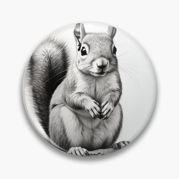 Item preview, Black and white Squirrel pencil drawing designed and sold by Pencil-Art.