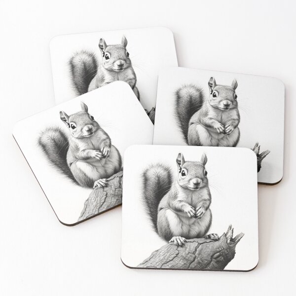 Item preview, Black and white Squirrel pencil drawing designed and sold by Pencil-Art.