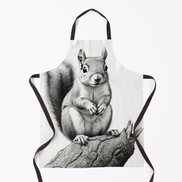 Item preview, Black and white Squirrel pencil drawing designed and sold by Pencil-Art.