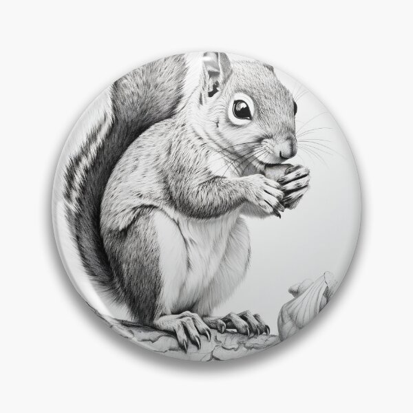 Item preview, Black and white Squirrel pencil drawing designed and sold by Pencil-Art.