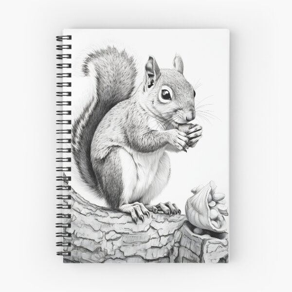 Item preview, Black and white Squirrel pencil drawing designed and sold by Pencil-Art.
