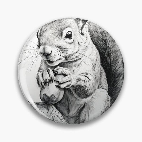 Item preview, Black and white Squirrel pencil drawing designed and sold by Pencil-Art.