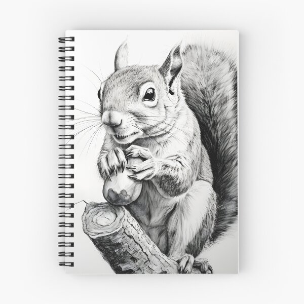 Item preview, Black and white Squirrel pencil drawing designed and sold by Pencil-Art.
