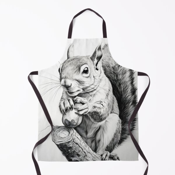 Item preview, Black and white Squirrel pencil drawing designed and sold by Pencil-Art.