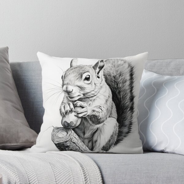 Item preview, Black and white Squirrel pencil drawing designed and sold by Pencil-Art.