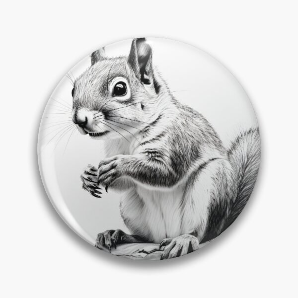 Item preview, Black and white Squirrel pencil drawing designed and sold by Pencil-Art.