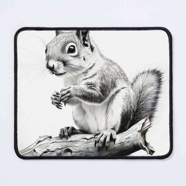 Item preview, Black and white Squirrel pencil drawing designed and sold by Pencil-Art.