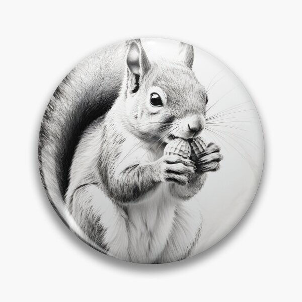 Item preview, Black and white Squirrel pencil drawing designed and sold by Pencil-Art.