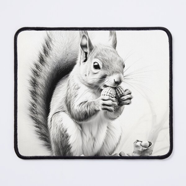 Item preview, Black and white Squirrel pencil drawing designed and sold by Pencil-Art.