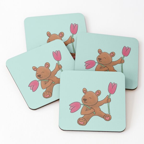 Item preview, Cute Teddy Bear With Tulips designed and sold by HugSomeNettles.