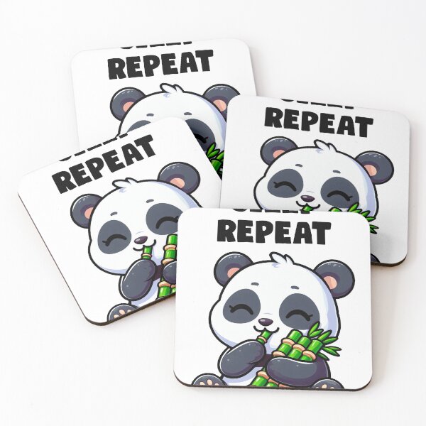 Item preview, Cute Panda Eat bamboo sleep repeat designed and sold by tomamatear.