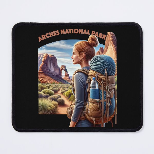 Item preview, Arches National Park woman hiker designed and sold by NPStudio.