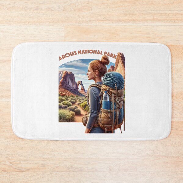 Item preview, Arches National Park woman hiker designed and sold by NPStudio.