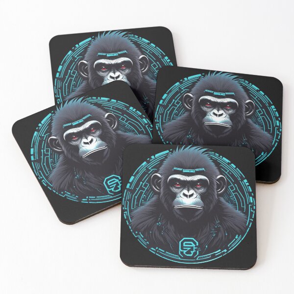 Item preview, Techno Chimp, Cyberpunk Ape, Unique Logo Design designed and sold by Burn-Ego.